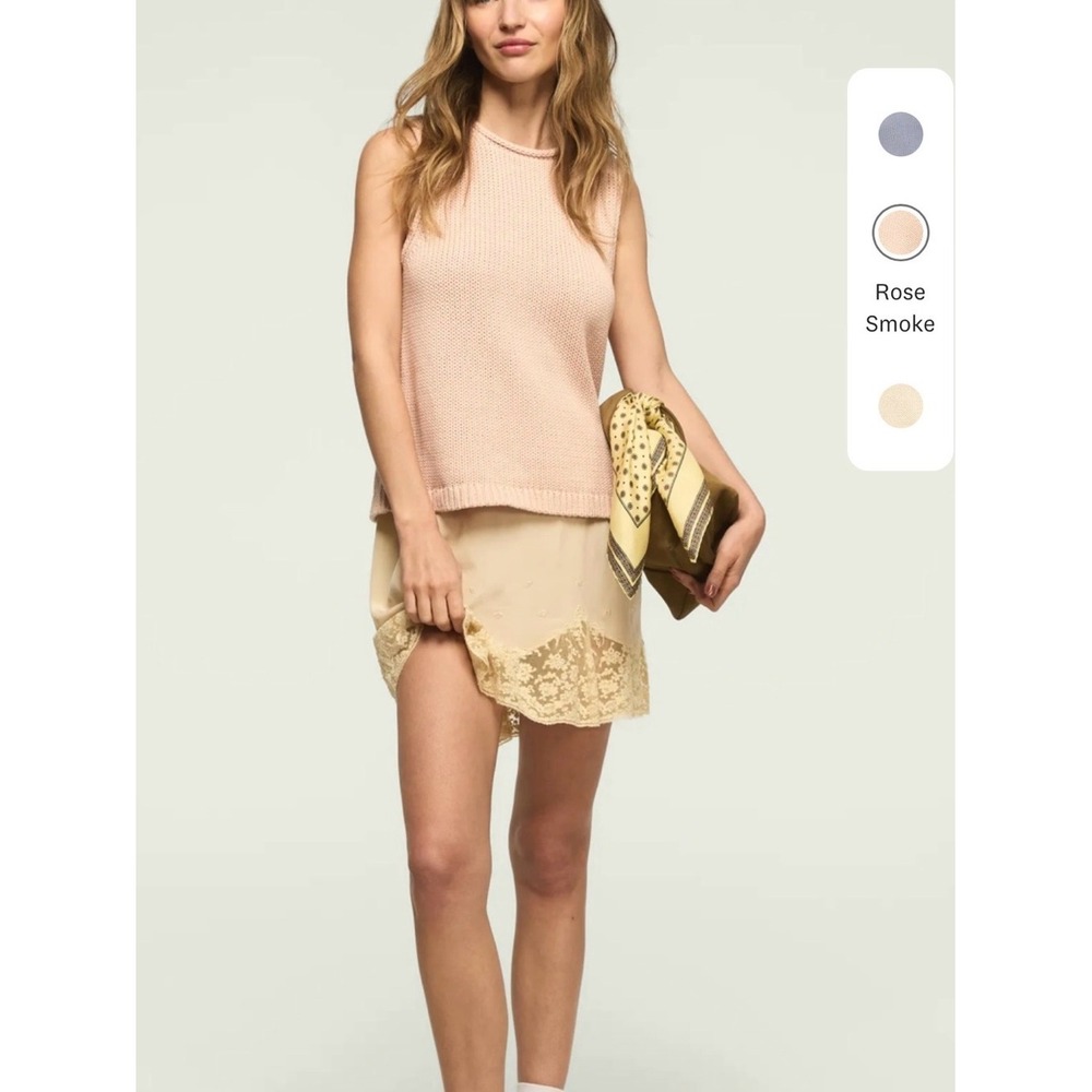 Lucky Brand Sweater Tank M Rose Smoke Pink